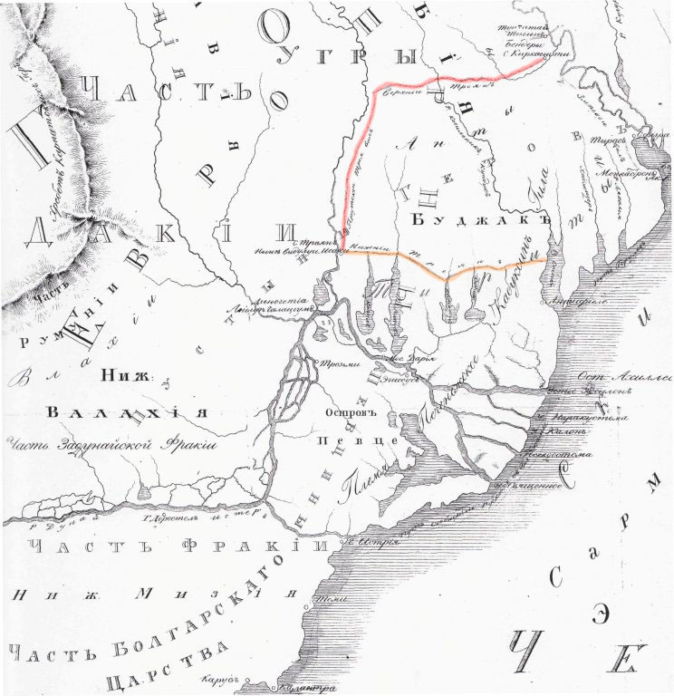 Нижний Траянов Вал. Карта 1827.